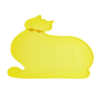 New High Quality OEM Non-slip Cat Shape Heat Resistant Table Mat Baby Eat Food  Pad Large Silicone Placemat